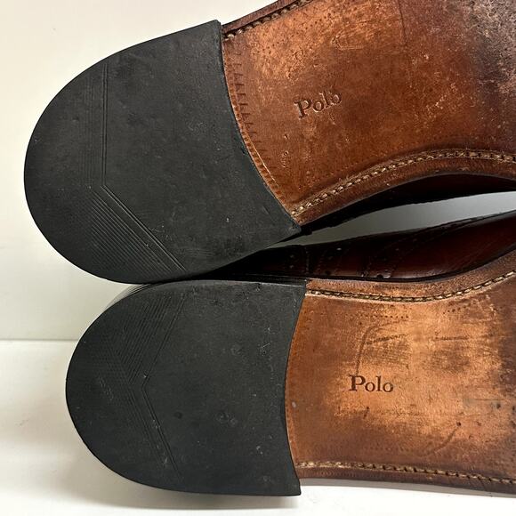 EUC Crockett & Jones x Polo Ralph Lauren Brown Calf Wingtip Benchmade England 11 - Picture 13 of 14